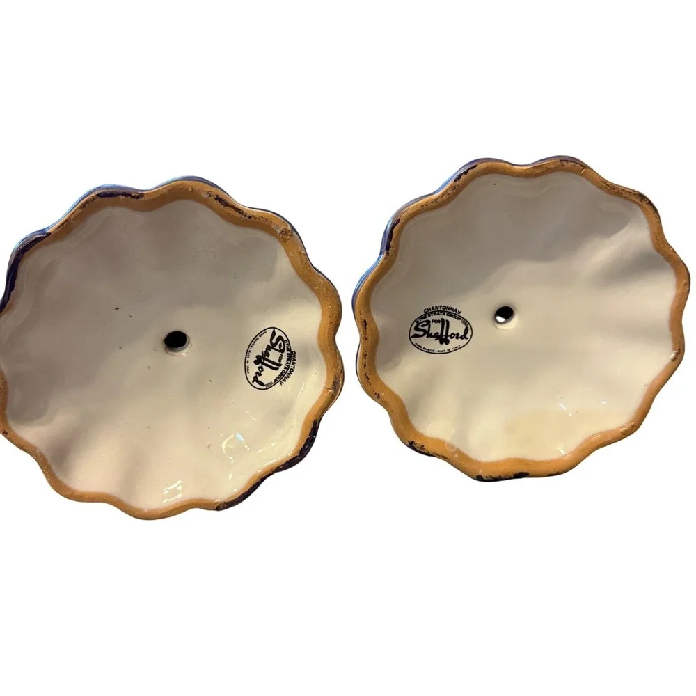2 Hand Painted‎ Italian Ceramic Candle Holders 9